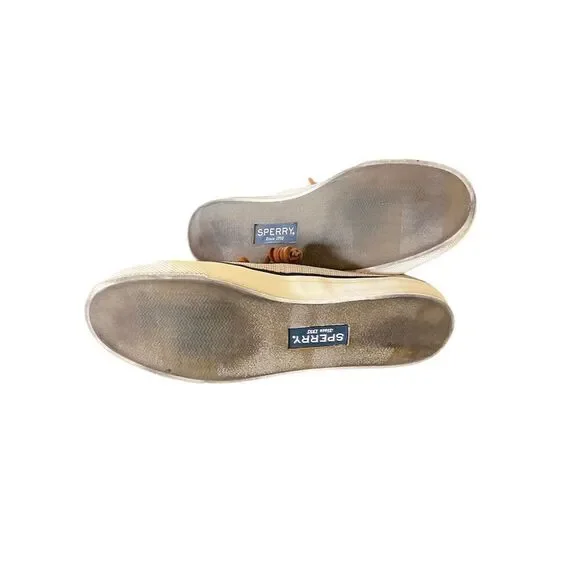 Sperry Women's Seacoast Beige Canvas Sneakers Size 8M Casual Summer - Picture 3 of 7
